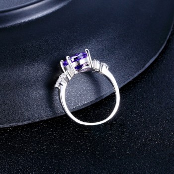 Standard Sterling Silver S925 Ring Fashion Womens rings Wedding Party Gifts 8X10MM Amethyst rings Hot sale New Trendy 2018