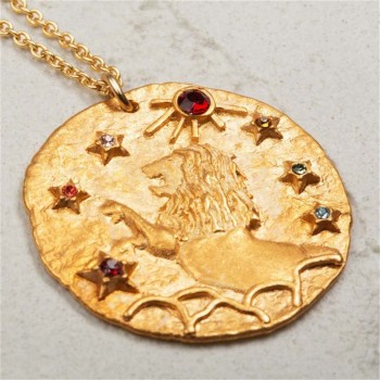 Sauvoo 2019 Women Men 12 Constellation Zodiac Necklace Gold Long Chain Cancer Taurus Leo Pendant Necklace Valentines Day Gift