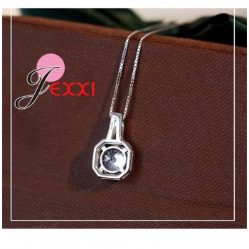 PATICO Hot 925 Sterling Silver Necklace And Pendants Jewelry For Women With Box Chain Luxurious Big CZ Crystal Stone Accessories