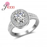 JEMMIN Cubic Zirconia New Trendy Round Luxury 925 Sterling Silver Rings Hot Sale Big Promotions Romantic Women Wedding Jewelry