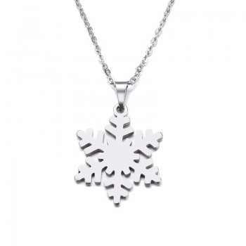 CACANA Stainless Steel Necklace For Women Man Lovers Snow Gold And Silver Color Pendant Necklace Engagement Jewelry