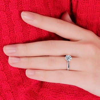 Jemmin Romantic Wedding Party Ring Jewelry With Shiny Cubic Zirconia Ring For Women Lady 925 Sterling Silver Rings Accessories