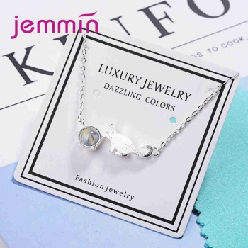 JEMMIN 925 Sterling Silver Pendant Necklace Pink Gray Opal Popular Women Appointment Jewelry Design Fashion High Quality