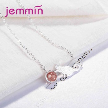 JEMMIN 925 Sterling Silver Pendant Necklace Pink Gray Opal Popular Women Appointment Jewelry Design Fashion High Quality