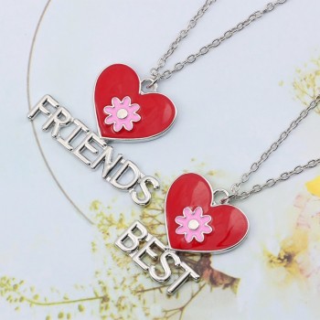 Best Friend Necklace Women Crystal Heart Tai Chi Crown Best Friends Forever Necklaces Pendants Friendship BFF Jewelry Collier
