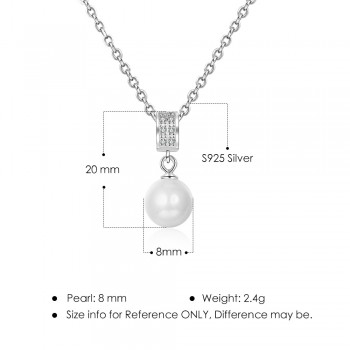 Elegant Necklace Women Cubic Zirconia 925 Sterling Silver Pendant S925 Silver Fine Jewelry Wedding Accessories (Lam Hub Fong)