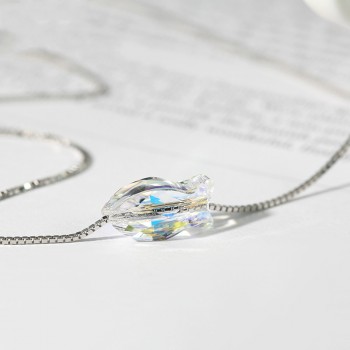 BAFFIN Simple Fish Pendant Necklaces For Women Colorful Playful Beads Jewelry Crystals From Swarovski S925 Silver Girls Gift