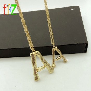 F.J4Z Hot Sale Women Alphabet Pendants Alloy Small 26 Letters Necklaces Female Accessories Initial collares grandes de moda 2018