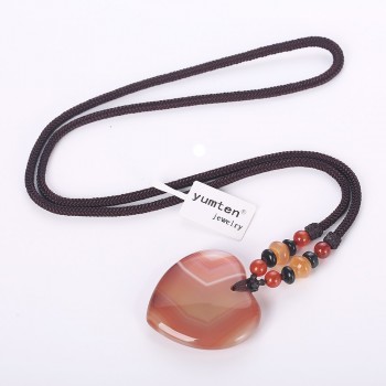 Natural Agate Healing Crystal Chakra Stone Yoga Necklace Quartz Dowsing Pendulum Necklaces Reiki Beads Jewelry Making For Women