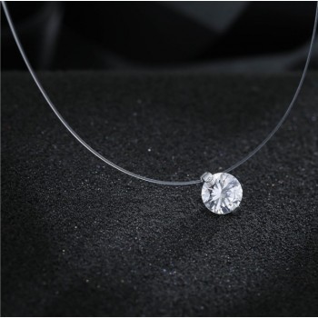 Fashion  jewelry long Fishing line stealth chain necklace Crystals from Swarovski female OpaL hanging chain Christmas gift