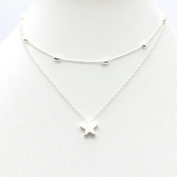 Fashion Double chain pendant heart necklace gold dot Long Necklace Women choker Necklace Drop shipping collares de moda 2019