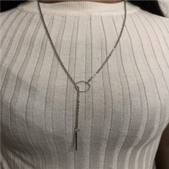Fashion Double chain pendant heart necklace gold dot Long Necklace Women choker Necklace Drop shipping collares de moda 2019