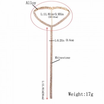 Long Tassel Simple Crystal Rhinestone Choker Necklace Women Gem Statement Luxury Collares Chokers chocker Collier Bijoux