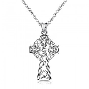 Angel Caller 925 Sterling Silver Celtics Cross Pendant Necklace for Women Girls Vintage Fine Jewelry 2018 New Collection CYD240