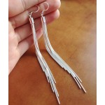 Jiayiqi Vintage Long Earrings Silver color Tassel Earrings High Quality Earrings Fashion Jewelry for Women Best Gift 2018