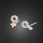 Simple style 100% solid 925 sterling silver cross Stud earrings. Womens rose gold earrings jewelry lovers gifts wholesale