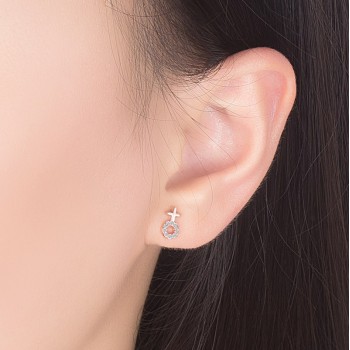 Simple style 100% solid 925 sterling silver cross Stud earrings. Womens rose gold earrings jewelry lovers gifts wholesale