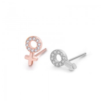 Simple style 100% solid 925 sterling silver cross Stud earrings. Womens rose gold earrings jewelry lovers gifts wholesale