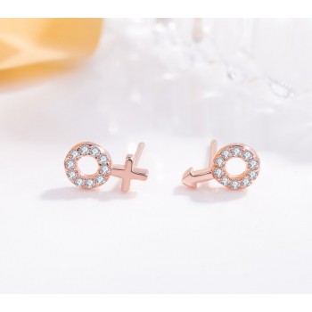 Simple style 100% solid 925 sterling silver cross Stud earrings. Womens rose gold earrings jewelry lovers gifts wholesale