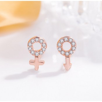 Simple style 100% solid 925 sterling silver cross Stud earrings. Womens rose gold earrings jewelry lovers gifts wholesale