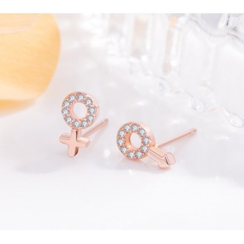 Simple style 100% solid 925 sterling silver cross Stud earrings. Womens rose gold earrings jewelry lovers gifts wholesale