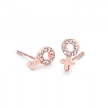 Simple style 100% solid 925 sterling silver cross Stud earrings. Womens rose gold earrings jewelry lovers gifts wholesale