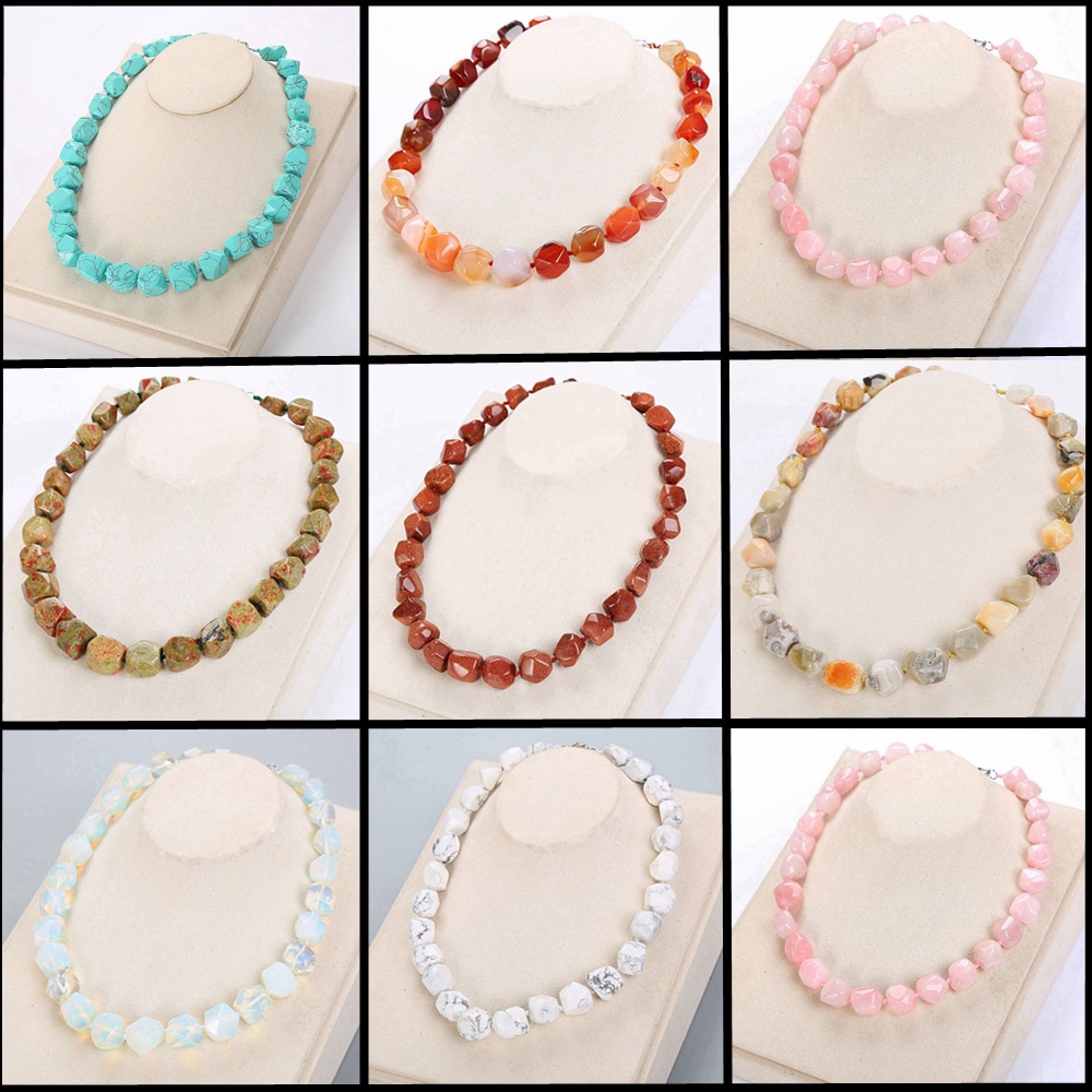 Natural Agate Irregular Original Stone Vintage Women High Quality Jade Necklace Crystal Popular Classic Exquisite Amber Jewelry