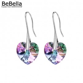 BeBella crystal heart drop earrings pendant eardrop with Crystals from Swarovski crystal fashion jewelry for women girls 2018
