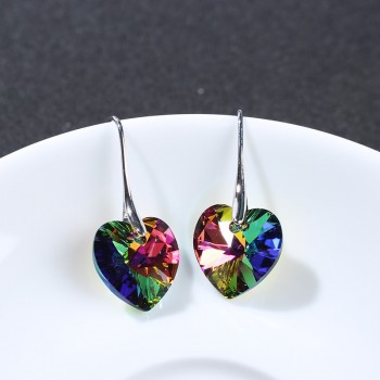 BeBella crystal heart drop earrings pendant eardrop with Crystals from Swarovski crystal fashion jewelry for women girls 2018