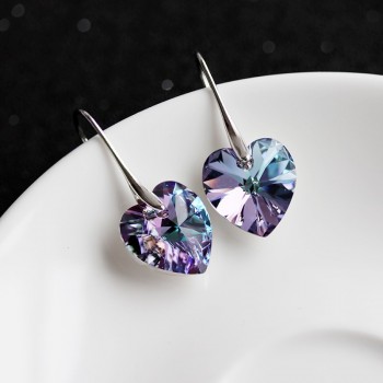 BeBella crystal heart drop earrings pendant eardrop with Crystals from Swarovski crystal fashion jewelry for women girls 2018