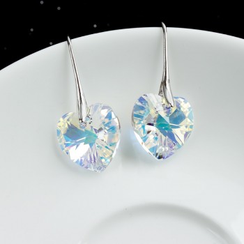 BeBella crystal heart drop earrings pendant eardrop with Crystals from Swarovski crystal fashion jewelry for women girls 2018
