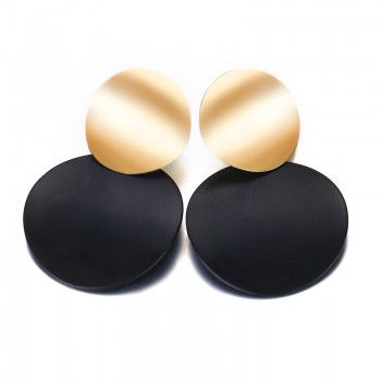 IF ME Trendy Gold Geometric Round Drop Earrings for Women Vintage Punk Sequin Statement Dangle Earring Jewelry Brincos Gifts New