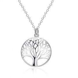 Jemmin New Arrival Vintage Women Casual Collar Necklace Retro Hollow Tree Shape Pendant 925 Sterling Silver Jewelry For Ladies
