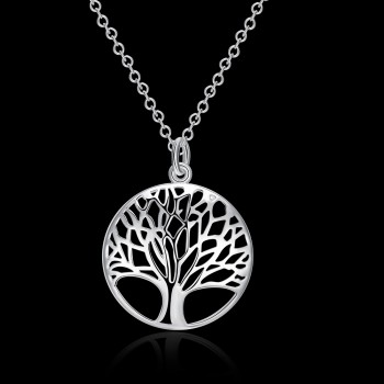 Jemmin New Arrival Vintage Women Casual Collar Necklace Retro Hollow Tree Shape Pendant 925 Sterling Silver Jewelry For Ladies
