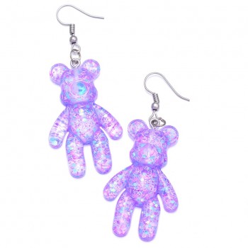 Fashion HandCraft Bear Drop Earrings For Women Party Jewelry Korean Multicolor Crystal Acrylic Long Earring Pendant Accessories