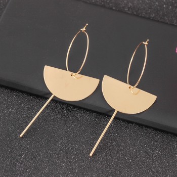 2018 Fashion Gold Color Punk Simple Half Round Bar Earrings For Women Ear Hanging Earrings Jewelry Geometry Brincos Bijoux Femme