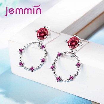 Jemmin Top Popular Earrings With Rhinestone Circle Earrings Simple Earrings Big Circle 925 Sterling Silver Earrings big Sale