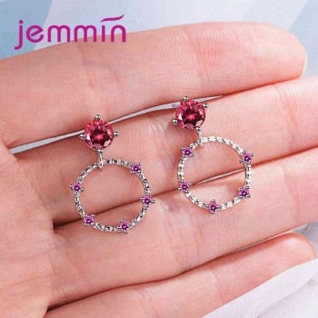 Jemmin Top Popular Earrings With Rhinestone Circle Earrings Simple Earrings Big Circle 925 Sterling Silver Earrings big Sale