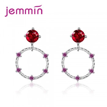 Jemmin Top Popular Earrings With Rhinestone Circle Earrings Simple Earrings Big Circle 925 Sterling Silver Earrings big Sale