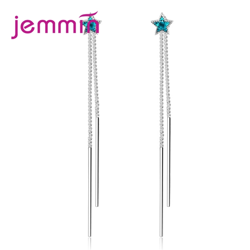 Jemmin New Arrival Cheap Price Women Fashion Star Earrings 925 Sterling Silver Long Line Drop Earring for Mothers Best Gift