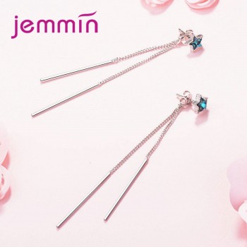 Jemmin New Arrival Cheap Price Women Fashion Star Earrings 925 Sterling Silver Long Line Drop Earring for Mothers Best Gift
