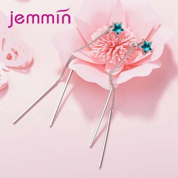 Jemmin New Arrival Cheap Price Women Fashion Star Earrings 925 Sterling Silver Long Line Drop Earring for Mothers Best Gift