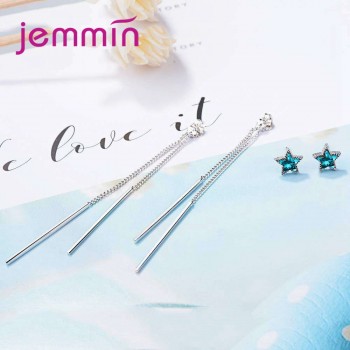 Jemmin New Arrival Cheap Price Women Fashion Star Earrings 925 Sterling Silver Long Line Drop Earring for Mothers Best Gift