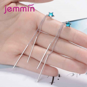 Jemmin New Arrival Cheap Price Women Fashion Star Earrings 925 Sterling Silver Long Line Drop Earring for Mothers Best Gift