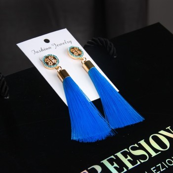 2018 New Fashion Bohemia Exaggerated Long Tassel Earrings Fashion Brand Crystal Dangle Earrings Womens Jewelry Gift