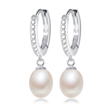 Top Quality 100% Natural Freshwater Pearl Water Drop Earrings Fashion Elegant Party Zirconia Silver 925 Jewelry Womens gift