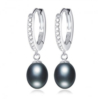 Top Quality 100% Natural Freshwater Pearl Water Drop Earrings Fashion Elegant Party Zirconia Silver 925 Jewelry Womens gift