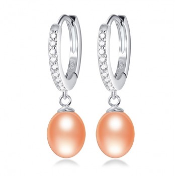 Top Quality 100% Natural Freshwater Pearl Water Drop Earrings Fashion Elegant Party Zirconia Silver 925 Jewelry Womens gift