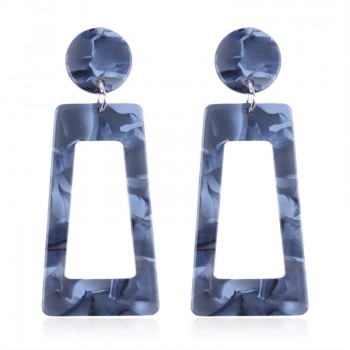 Solememo 2018 Hot Multicolored ZA Drop Dangle Earrings Punk Fashion Geometric Square Earrings For Party Wedding Jewelry E4334