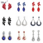 Miallo Fashion Party Big Earrings for Women Girls Rhinestone Multi-color Wedding Drop Long Earrings Bride Bridesmaid Jewelry